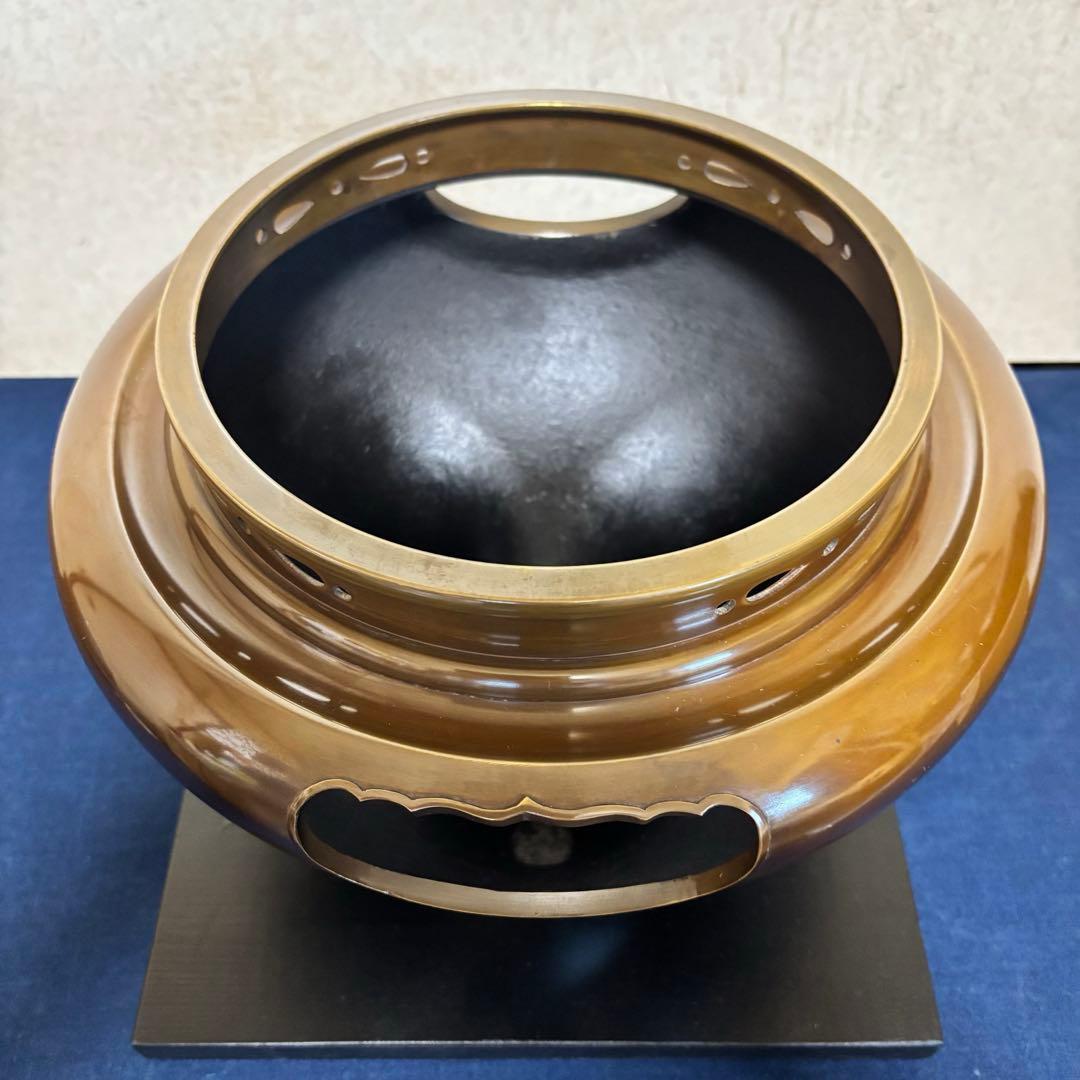 銀摘み 風炉 茶釜 電熱器 唐銅朝鮮風炉釜 野々田製電熱器 敷板 茶道具