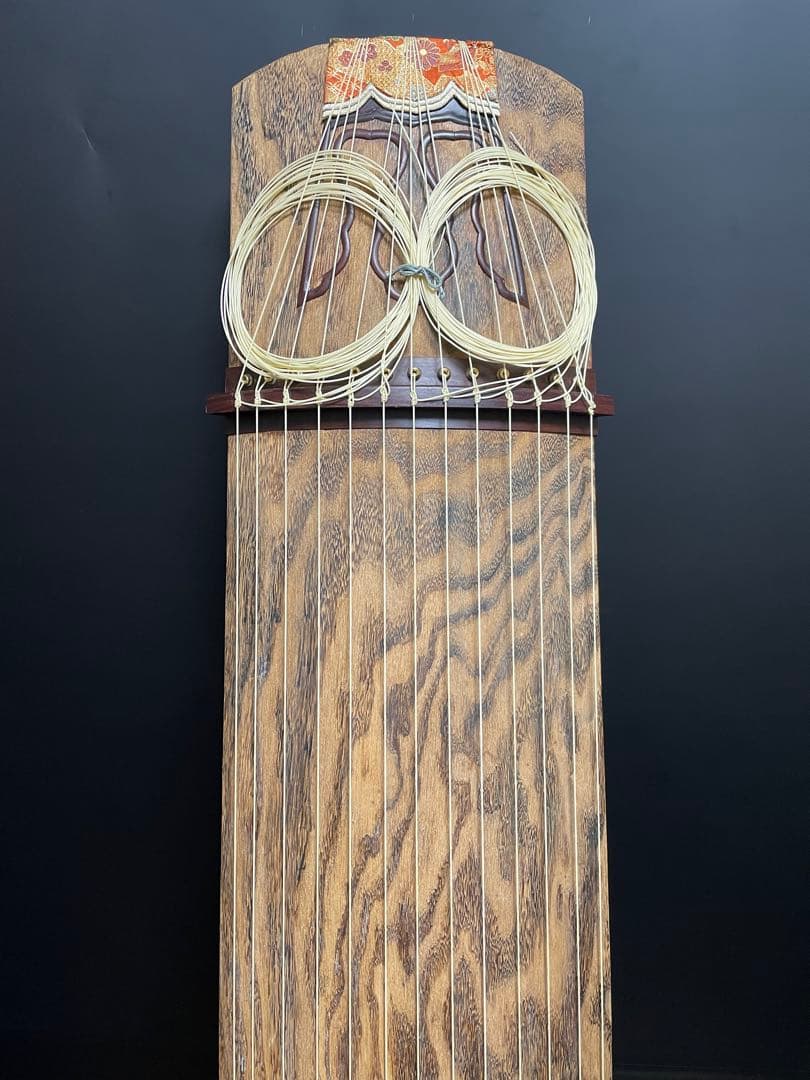 くり甲　琴　13弦　すだれ彫