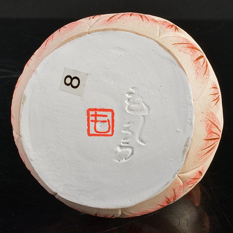 博多人形　人形師　二代戸畑茂四郎作　福々観音　置物　台付　V　R7113