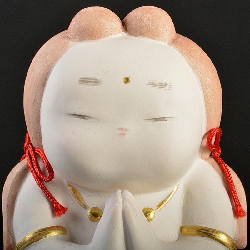 博多人形　人形師　二代戸畑茂四郎作　福々観音　置物　台付　V　R7113