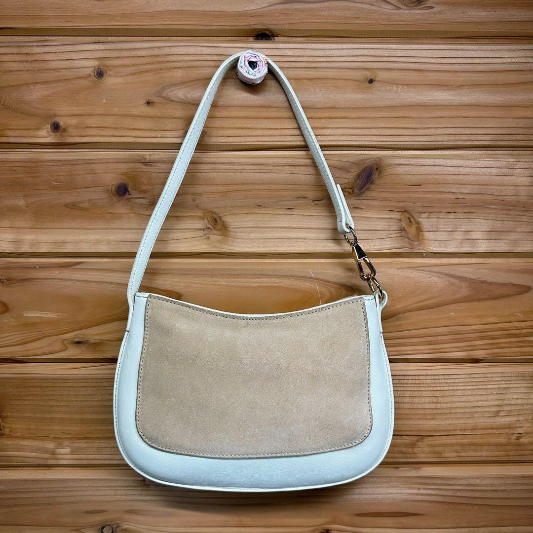 LOEWE ロエベ ミニサイズ ショルダーバッグ スエード レザー オフホワイト