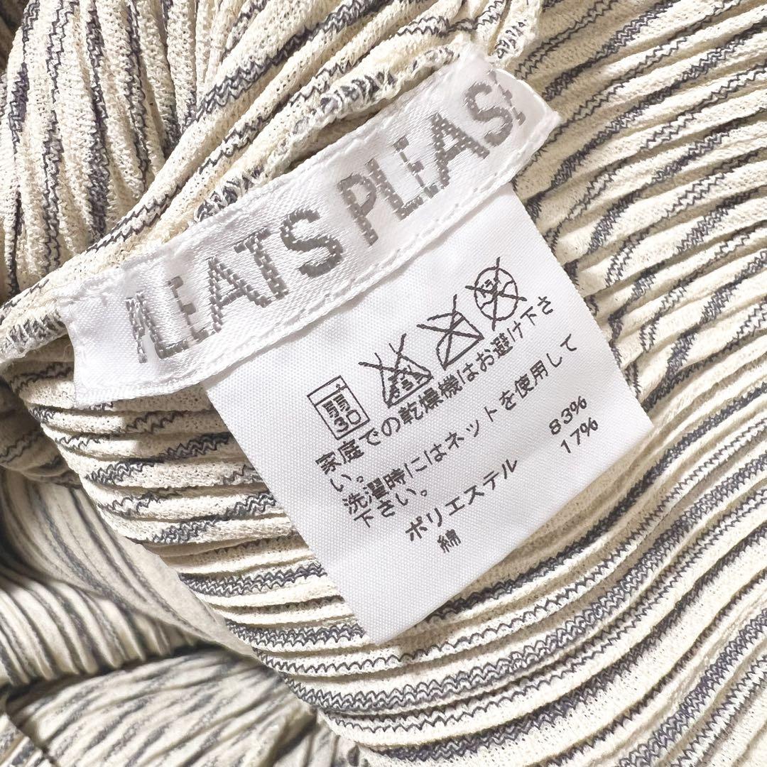 プリーツプリーズ　イッセイミヤケ　チュニック　ストライプ　切り替え　縦　斜め　3