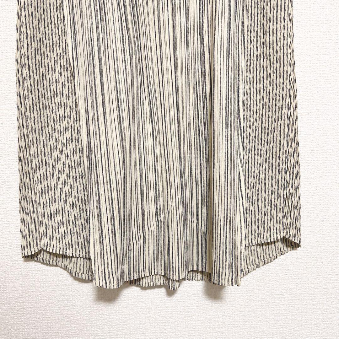 プリーツプリーズ　イッセイミヤケ　チュニック　ストライプ　切り替え　縦　斜め　3