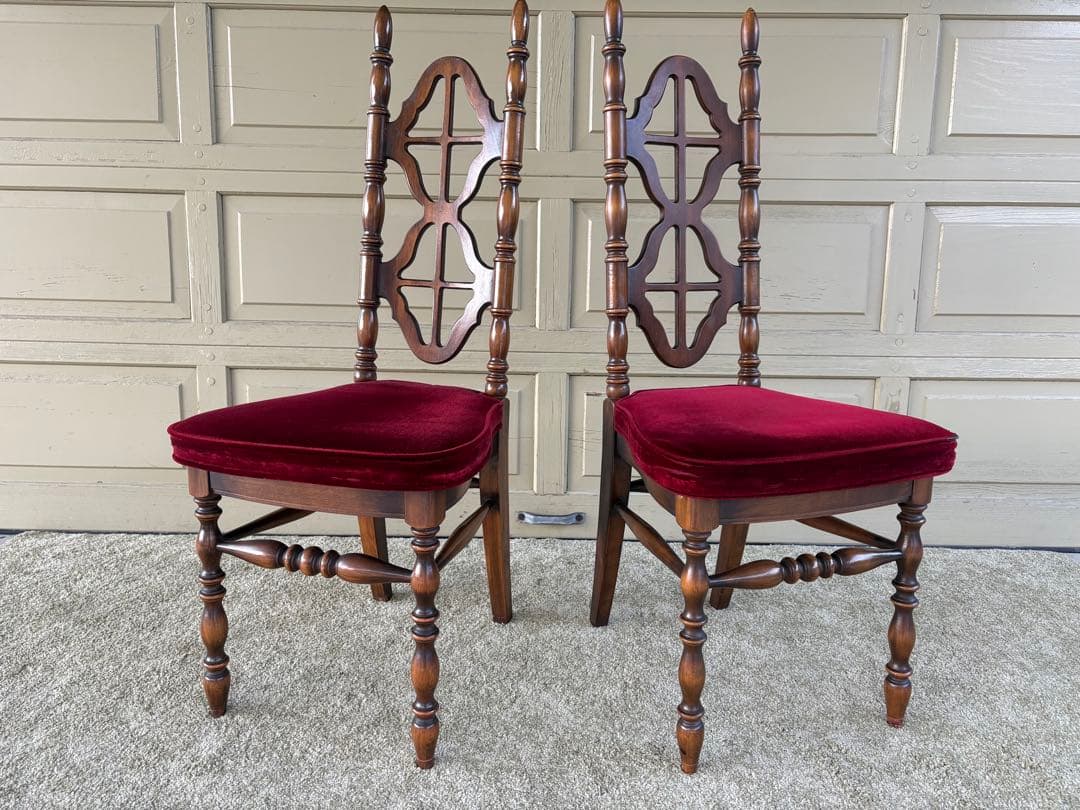 【にーな】KOSUGA ハイバックチェア クラシック 赤ベルベット