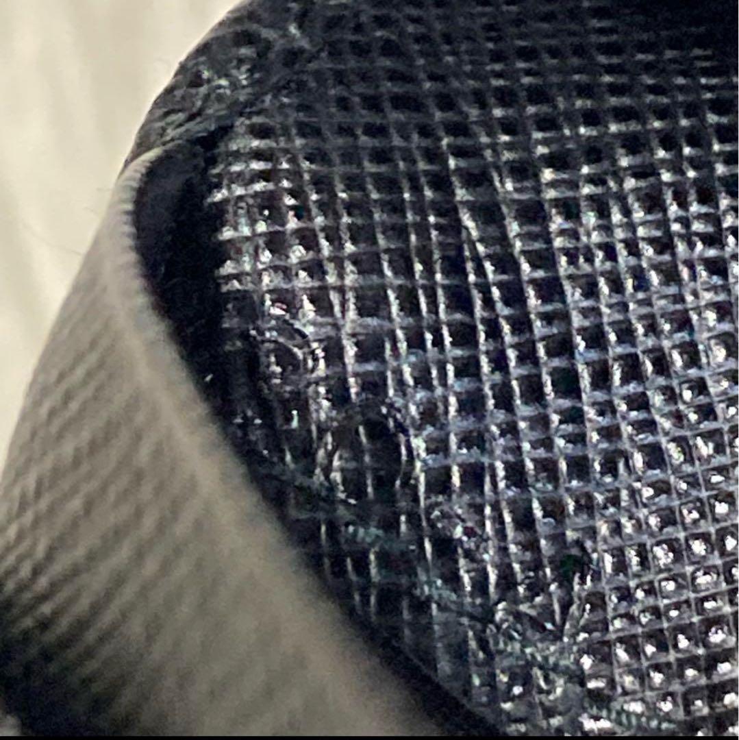 ✨極美品✨ PRADA 二つ折り財布 サフィアーノレザー バイカラー ピンク 黒