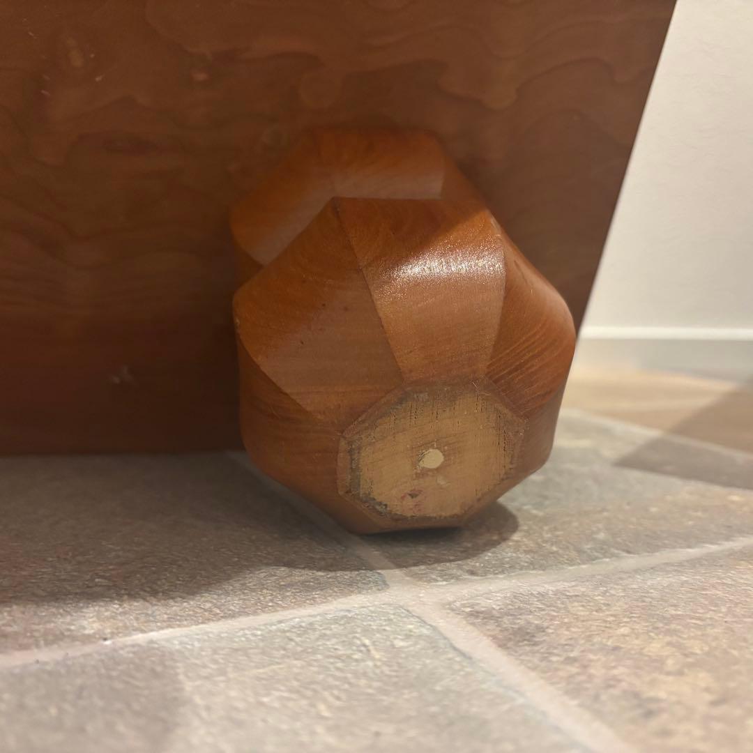 稀少！木製天然木 本榧 柾目 一枚物 脚付 碁盤 桐盤覆付厚21cm検囲碁本榧