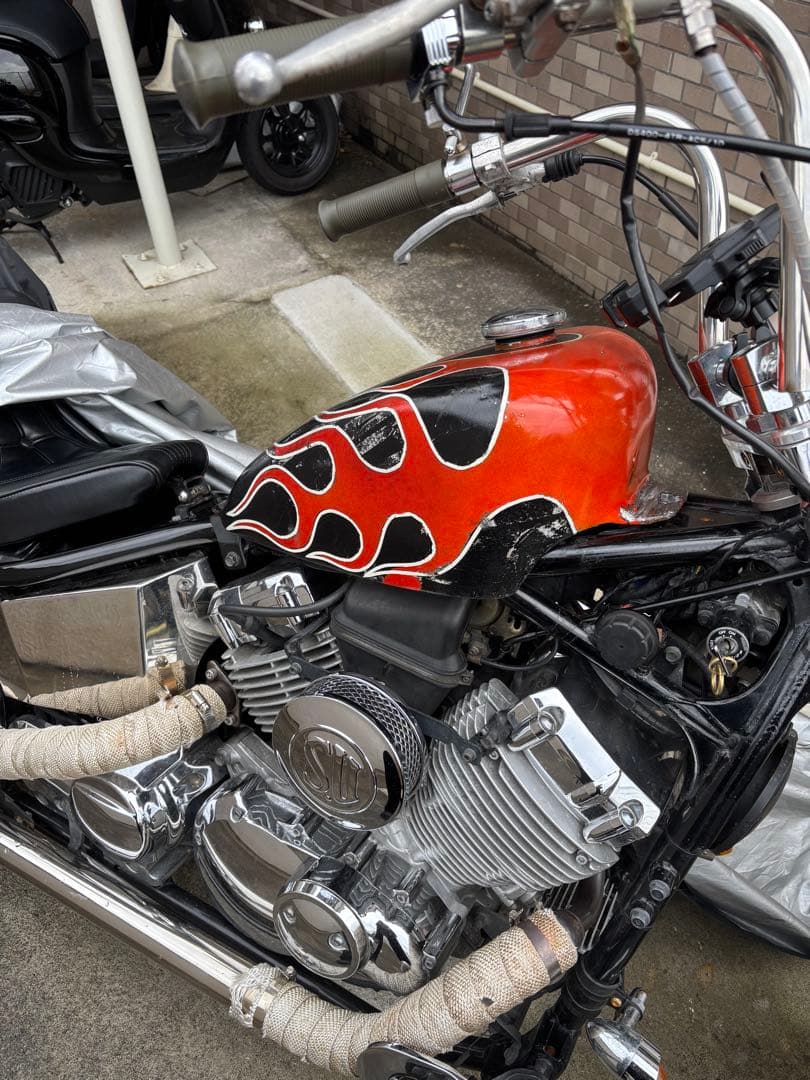 ドラッグスター400 スポーツスタータンク　ファイヤーパターン