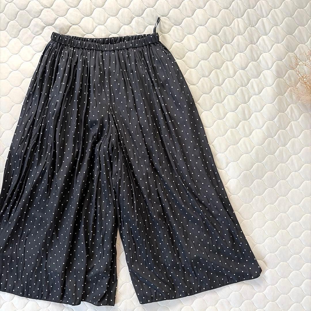 【美品】BEARDSLEY シワシフォンギャザーパンツ　ドット　サイズ0