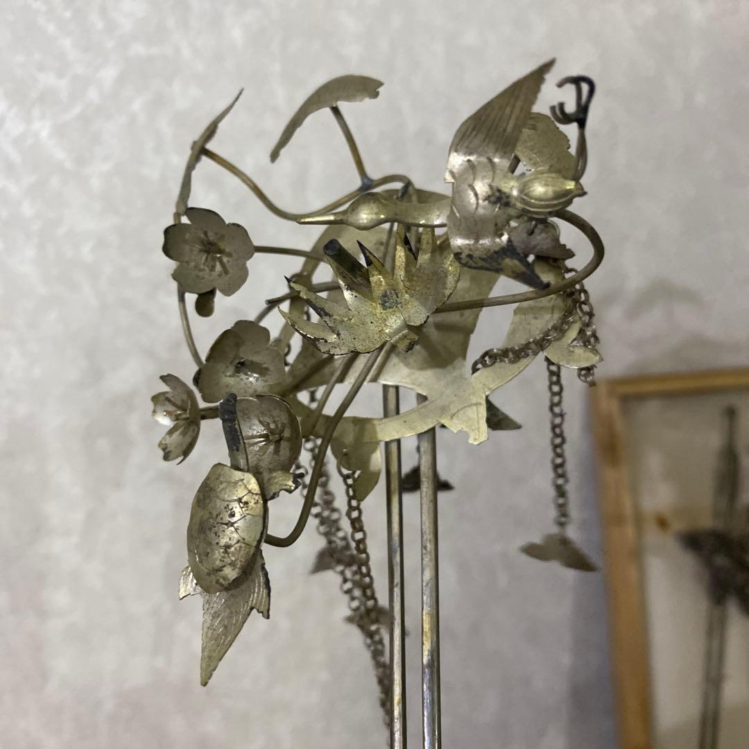 クリスマスセール　櫛細工　珊瑚　鶴亀