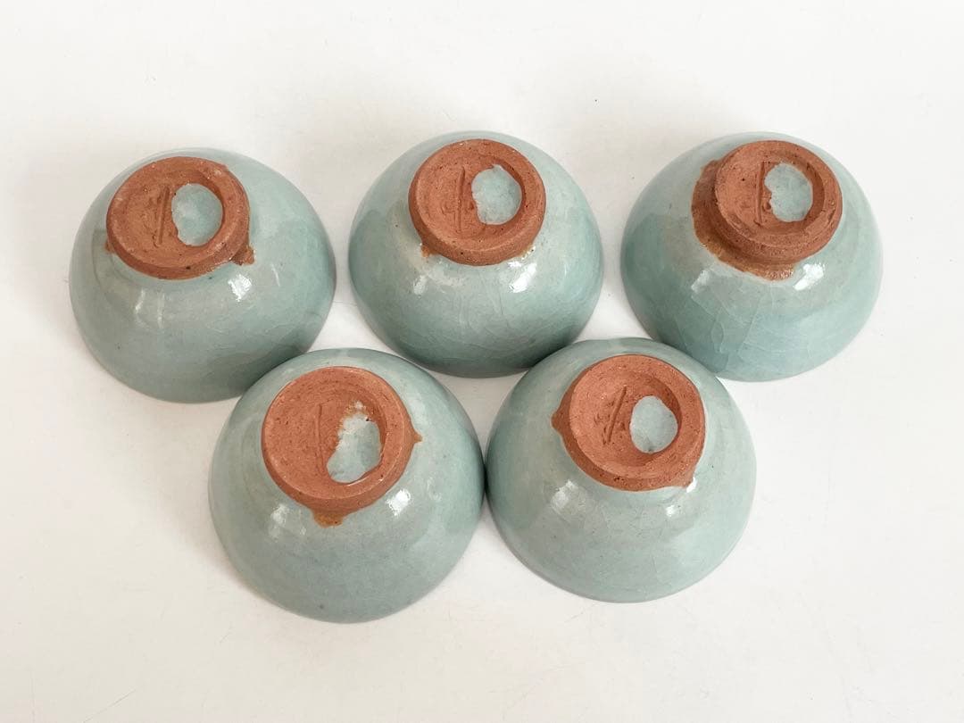 陶芸家　人間国宝　三浦小平二　青磁　青瓷　小碗　番茶器　五客　箱なし