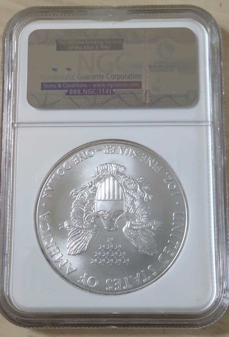 1オンス銀貨　イーグル銀貨2010年NGC MS70