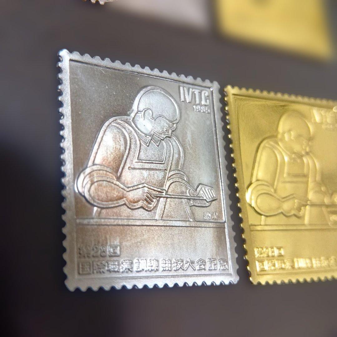 松本徽章工業　特別郵趣　純銀金張プレート、純銀プレート