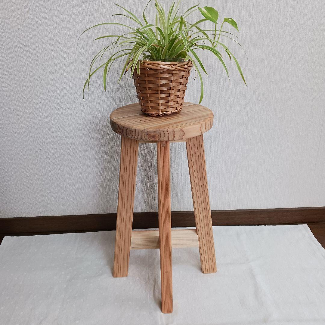 Mon☆Star　ハンドメイド　スツール　高さ50　2脚　茶　ナチュラル