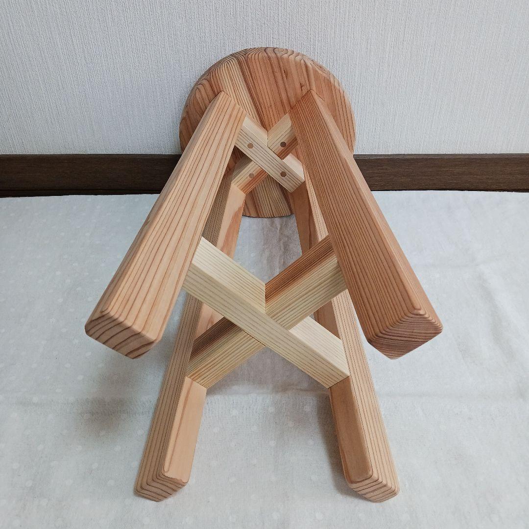 Mon☆Star　ハンドメイド　スツール　高さ50　2脚　茶　ナチュラル