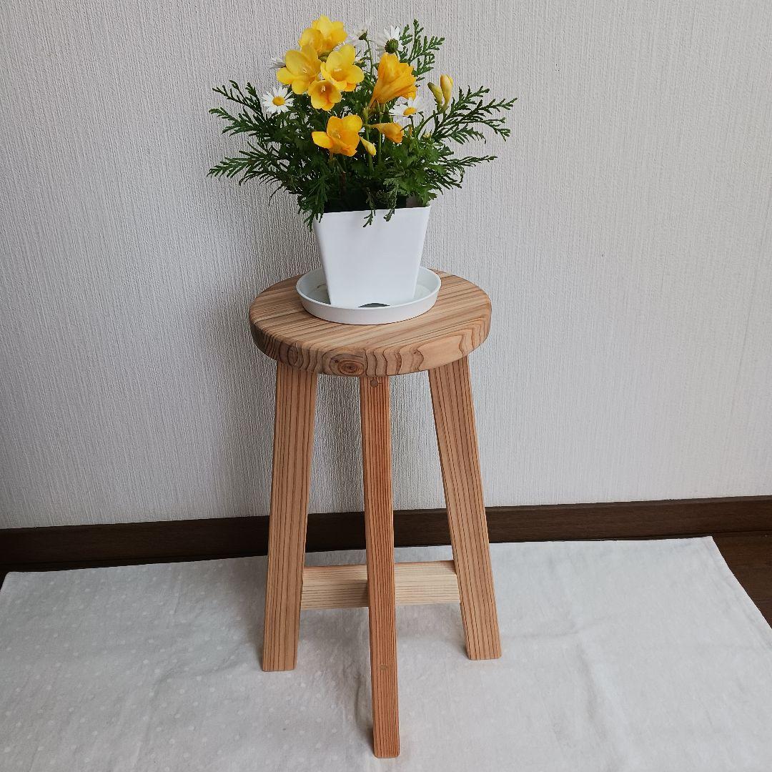 Mon☆Star　ハンドメイド　スツール　高さ50　2脚　茶　ナチュラル