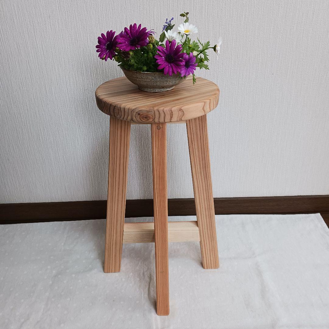 Mon☆Star　ハンドメイド　スツール　高さ50　2脚　茶　ナチュラル