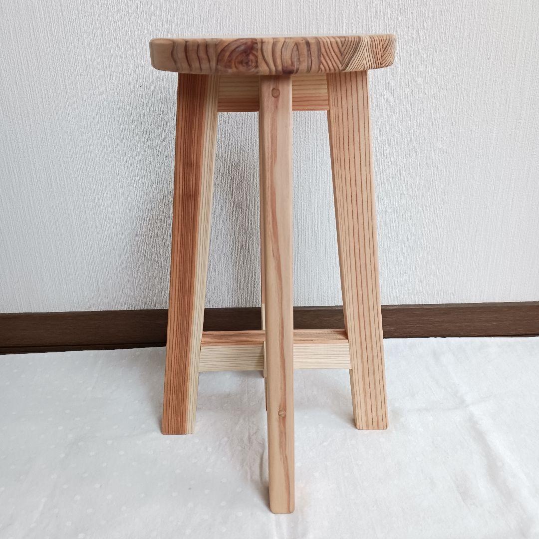 Mon☆Star　ハンドメイド　スツール　高さ50　2脚　茶　ナチュラル