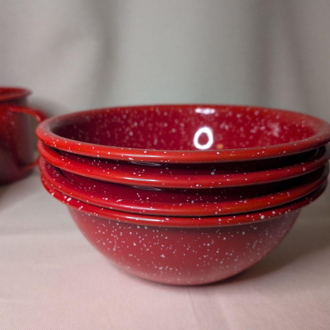 未使用 コールマン Coleman テーブルウェアセット キャンプ用食器 レッド