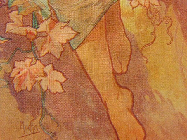 アルフォンス・ミュシャ、秋、連作〈四季〉より、希少な画集より