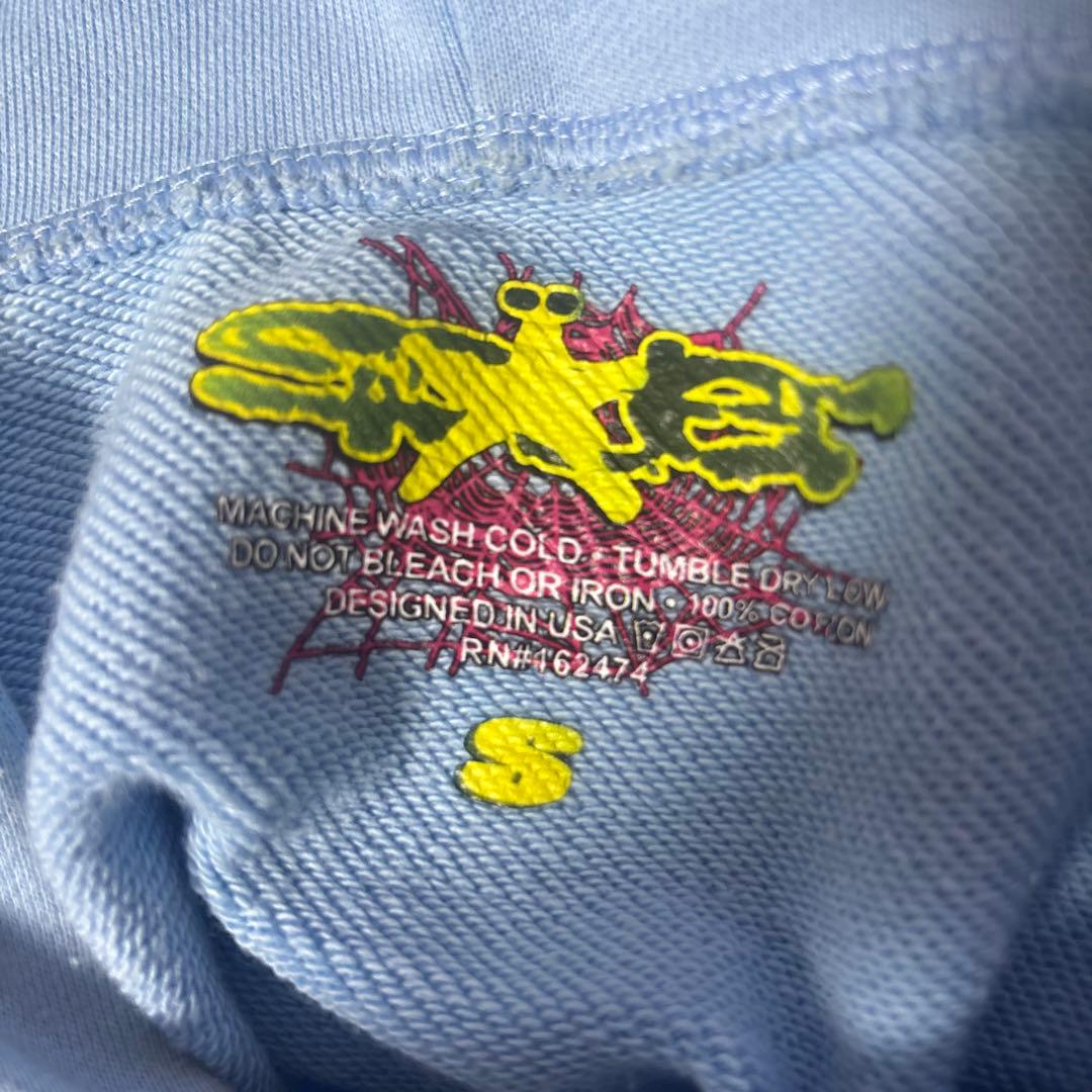 sp5der水色パーカーsサイズ