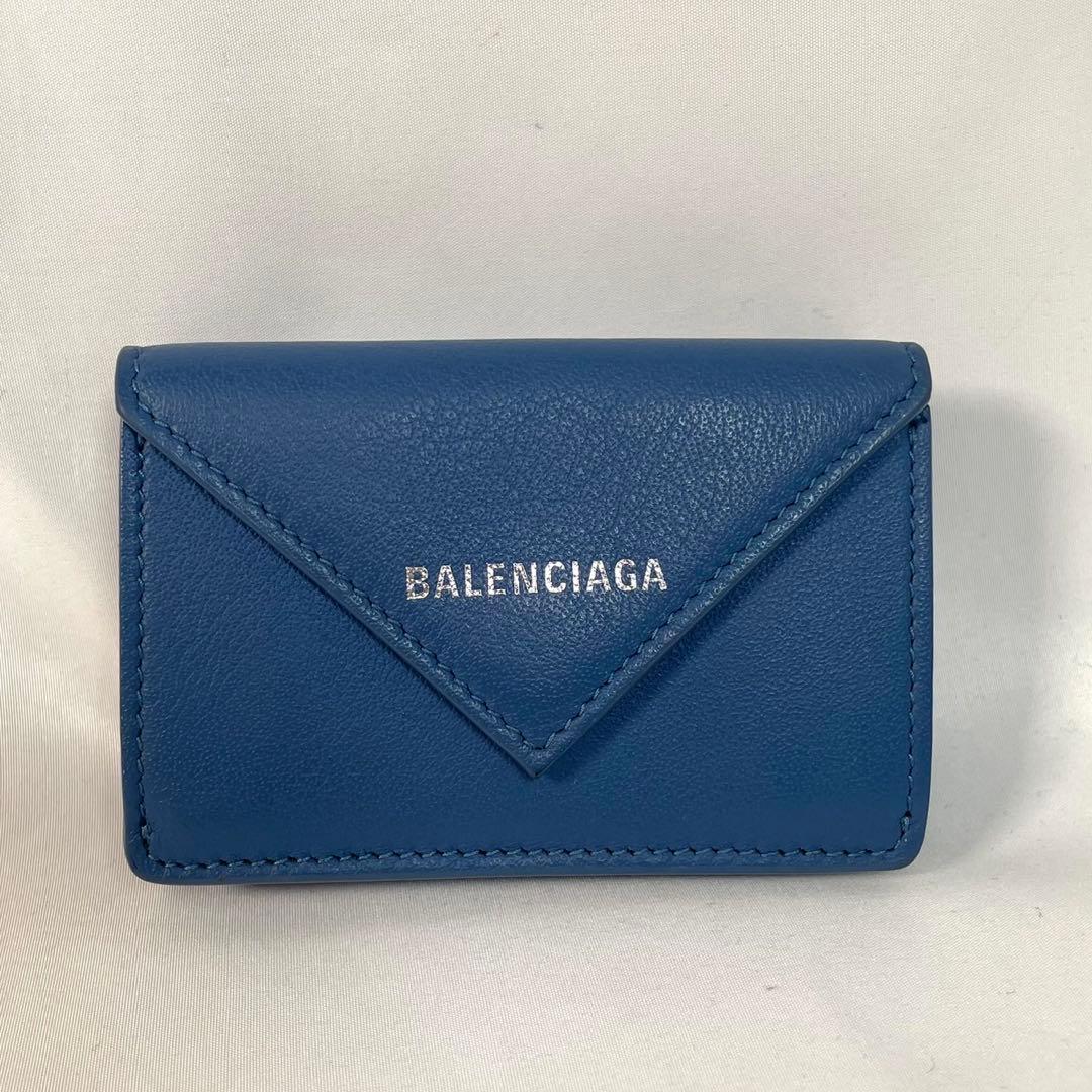 美品 BALENCIAGA バレンシアガ 三つ折り財布 レザー 保存袋付き