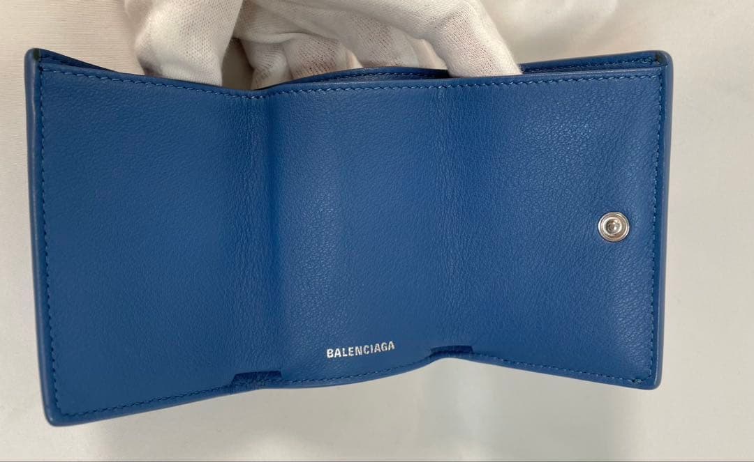 美品 BALENCIAGA バレンシアガ 三つ折り財布 レザー 保存袋付き