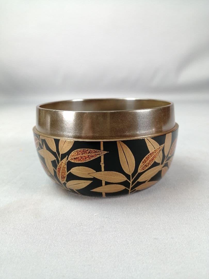 【茶事具】村田宗覚造　惺斎好写し笹蒔絵棗　漆器　棗295