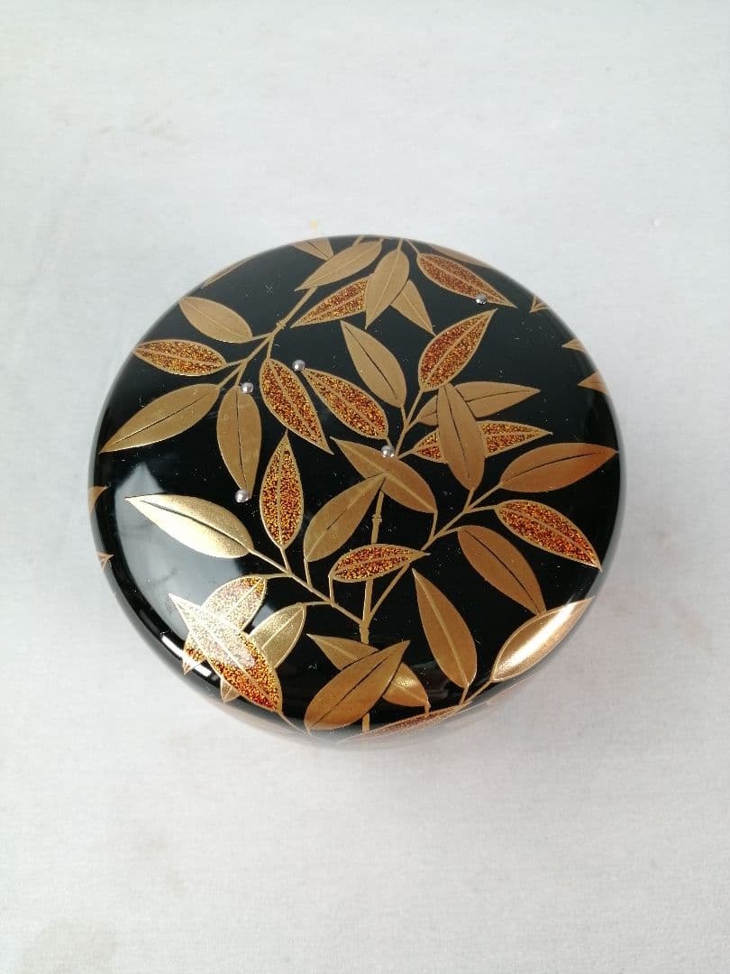 【茶事具】村田宗覚造　惺斎好写し笹蒔絵棗　漆器　棗295