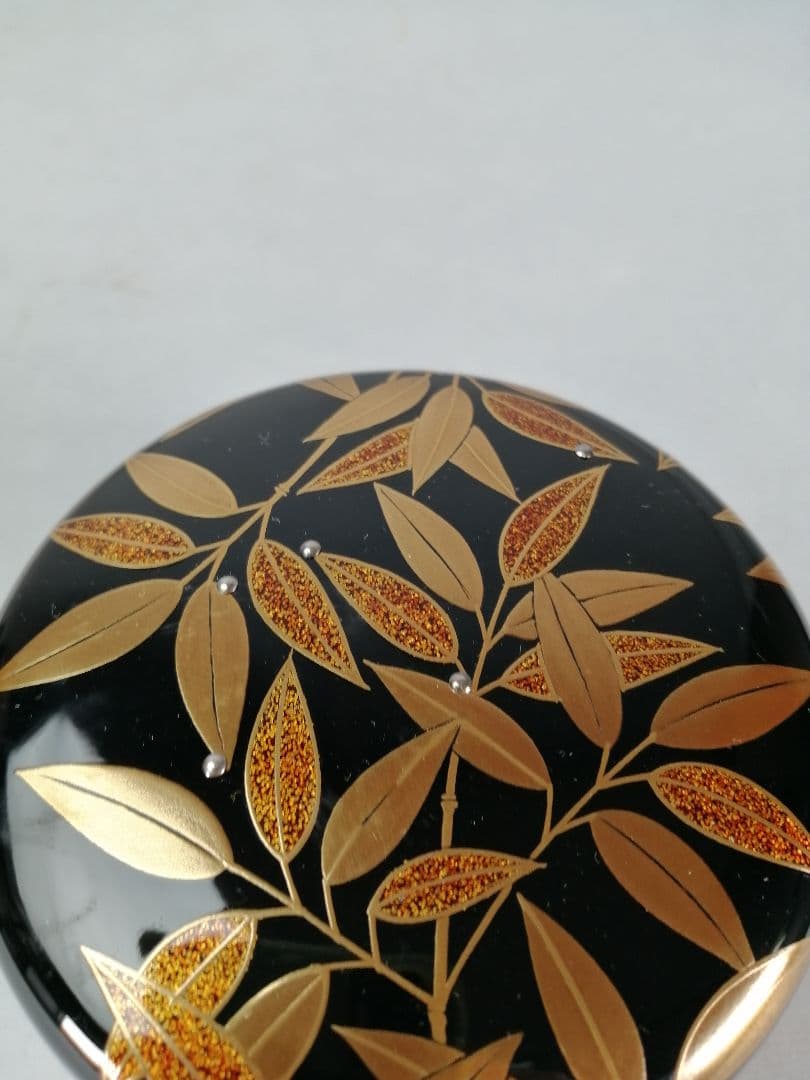 【茶事具】村田宗覚造　惺斎好写し笹蒔絵棗　漆器　棗295