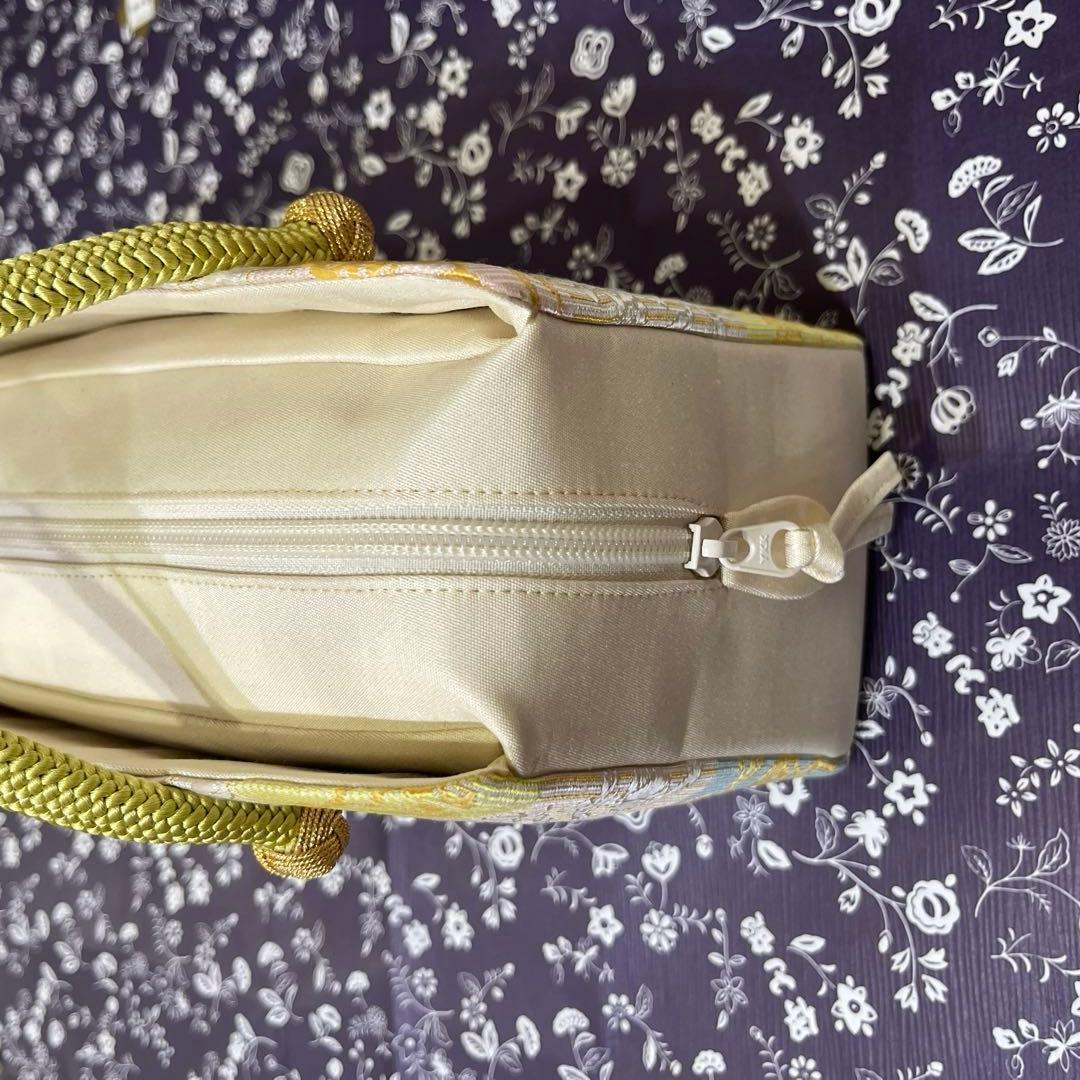 伊と忠　組紐持ち手　みその袋　和装バッグ