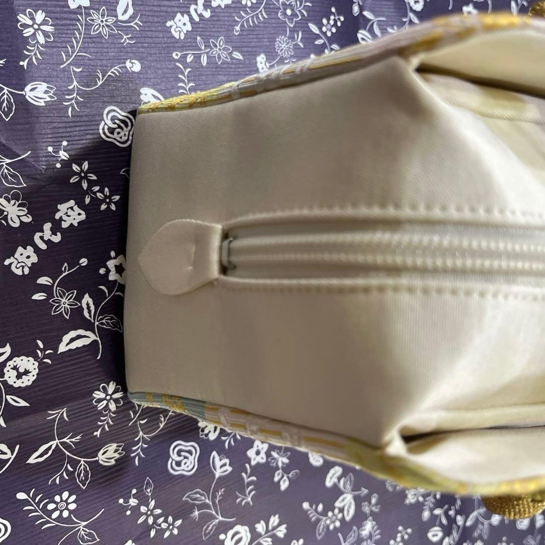 伊と忠　組紐持ち手　みその袋　和装バッグ