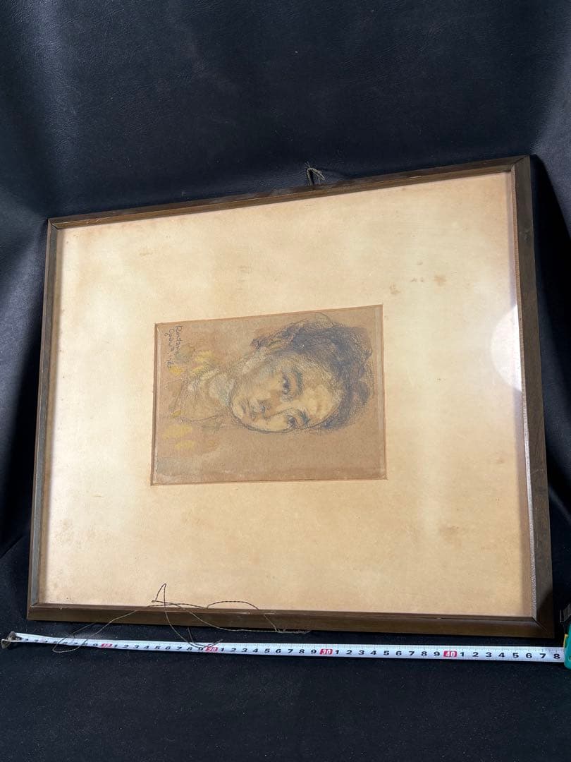 C082小川廉太郎 1963年制作 肖像画 デッサン 額装品