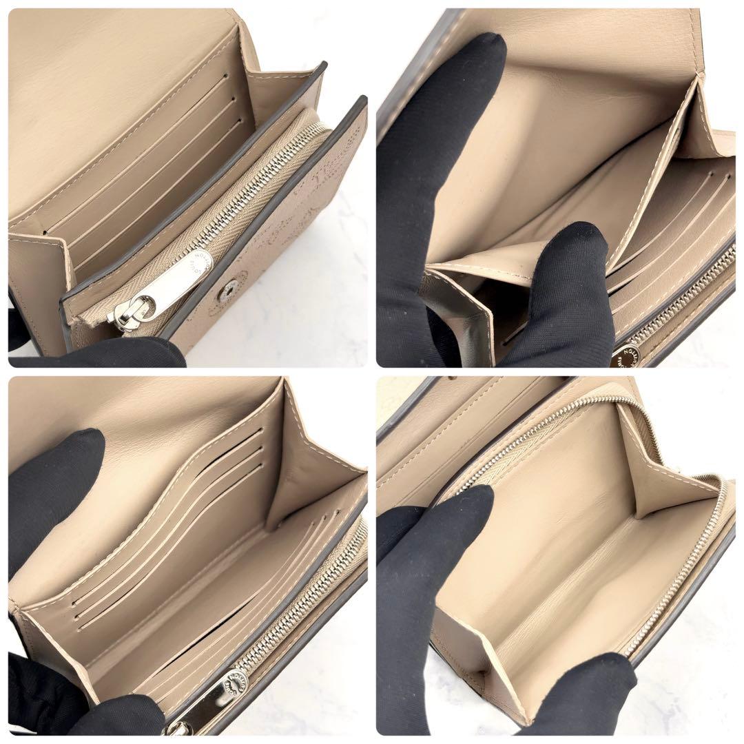 【最高級美品】ルイヴィトン マヒナ イリス コンパクト 二つ折り財布 ベージュ