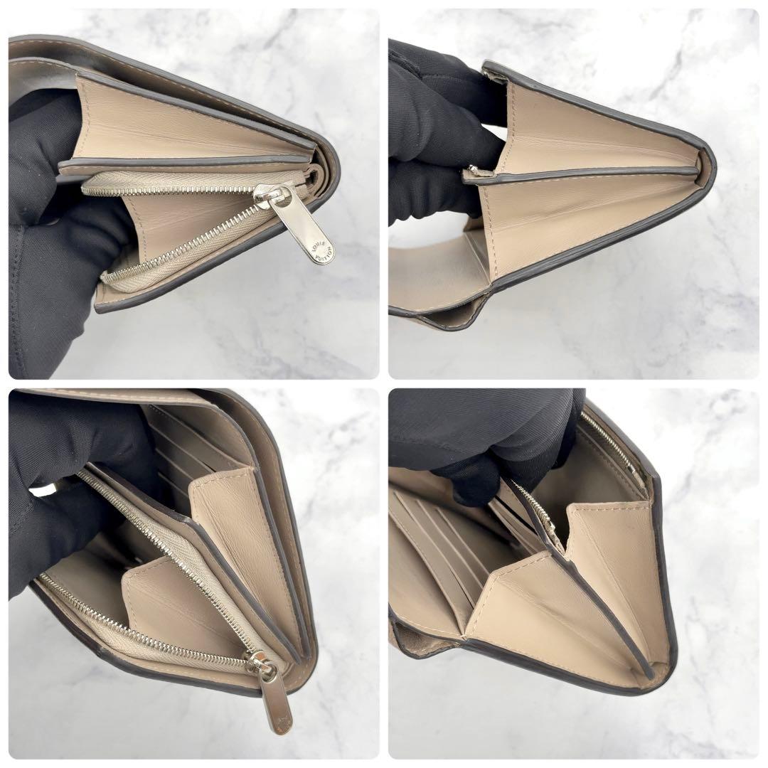 【最高級美品】ルイヴィトン マヒナ イリス コンパクト 二つ折り財布 ベージュ