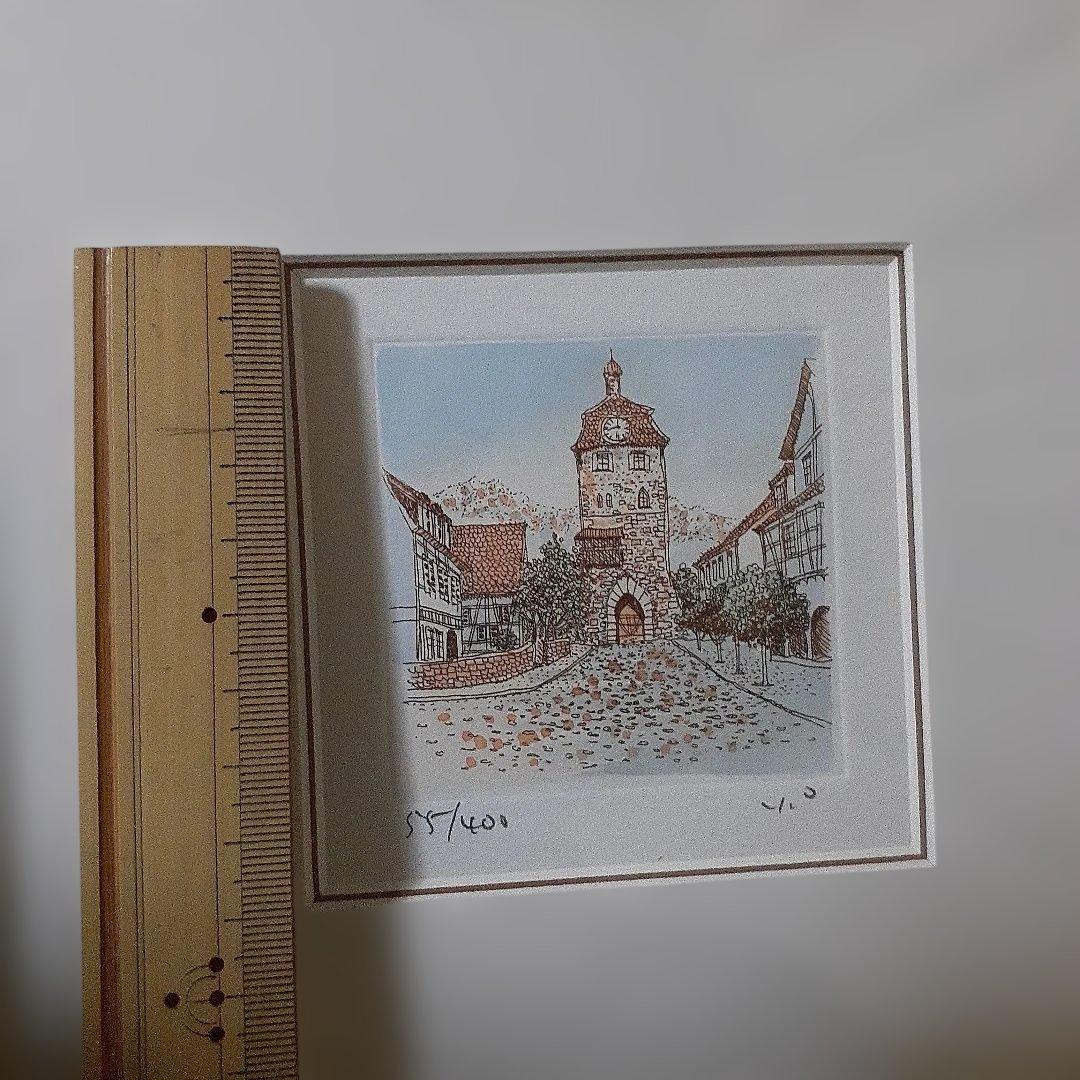 ドイツ ロマンチック街道 ローテンブルク?絵画55/400 サイン入り
