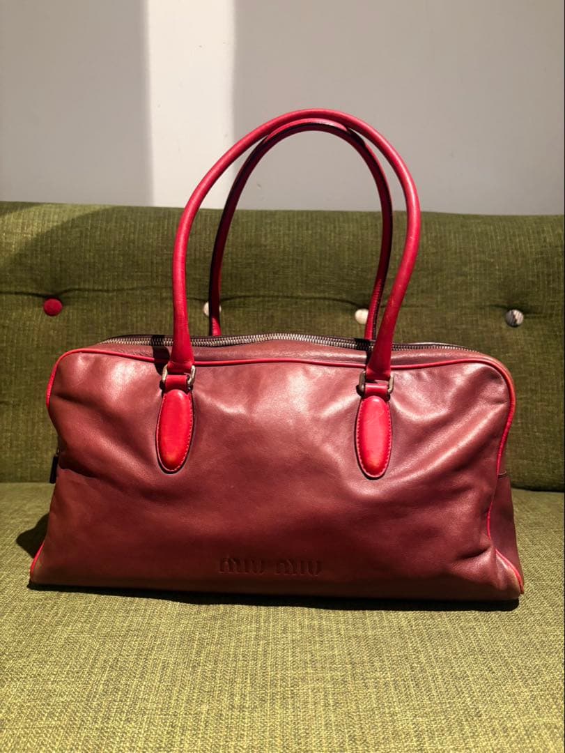 90s miumiu archive レザー ハンドバッグ