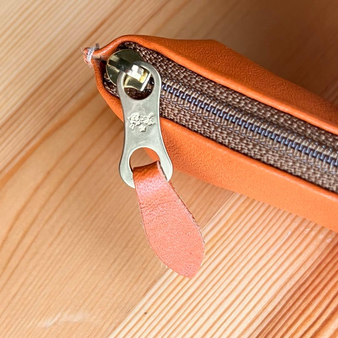 新品 イルビゾンテ ペンケース オレンジ 購入証明書 保存袋付き