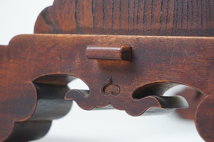 時代木彫刀掛け　稲穂透かし五本掛け　日本刀飾り台