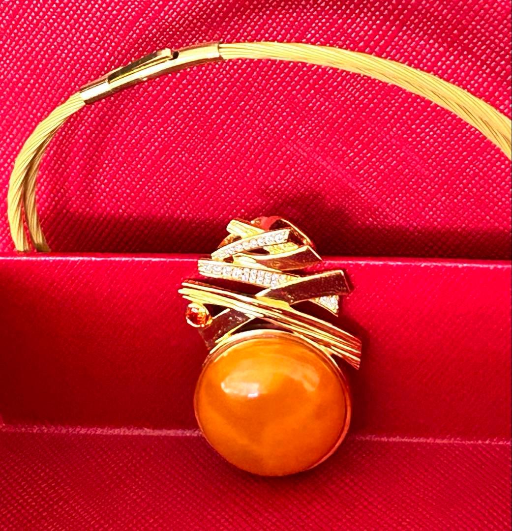 ◇天然琥珀 シルバー925メッキ金嵌め インレイ 3点セット【箱、鑑定書 付】