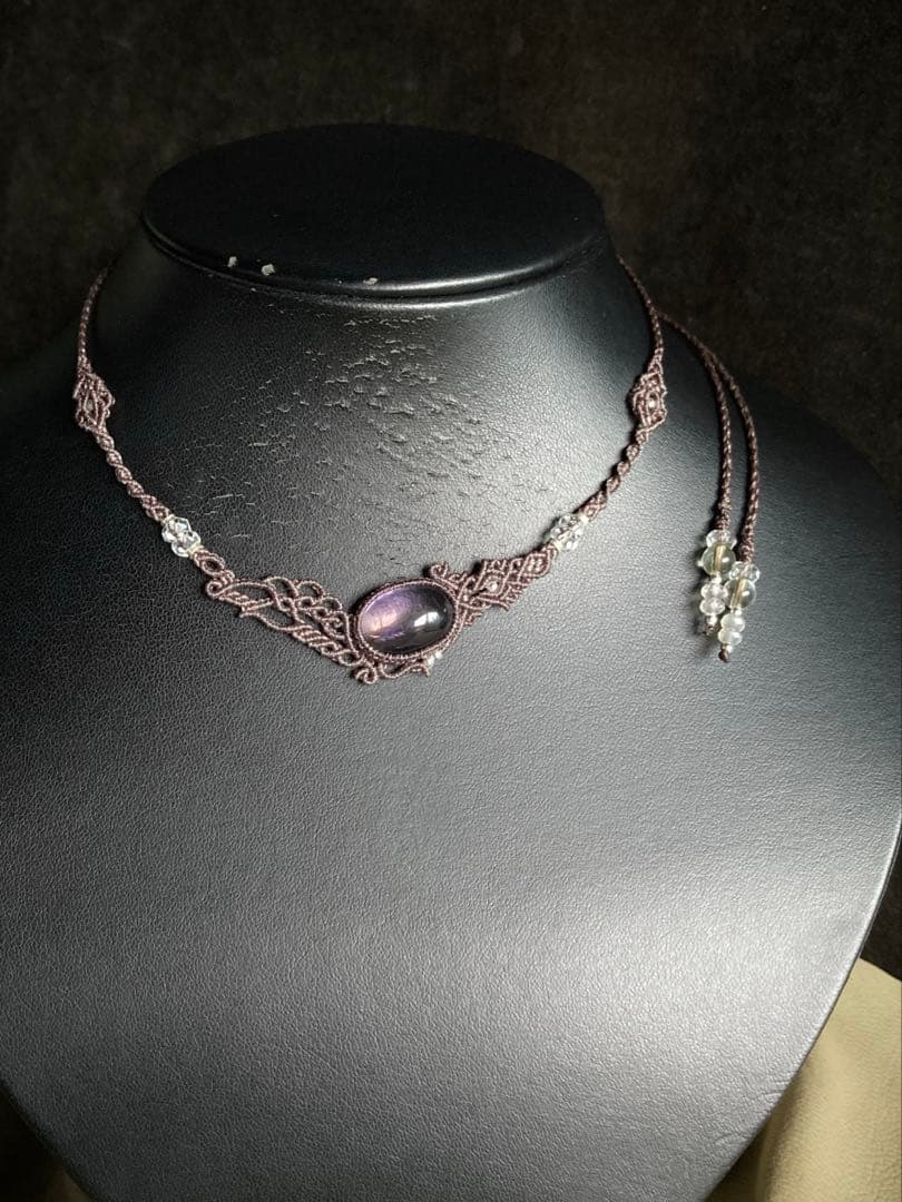 アメジスト　マクラメネックレス