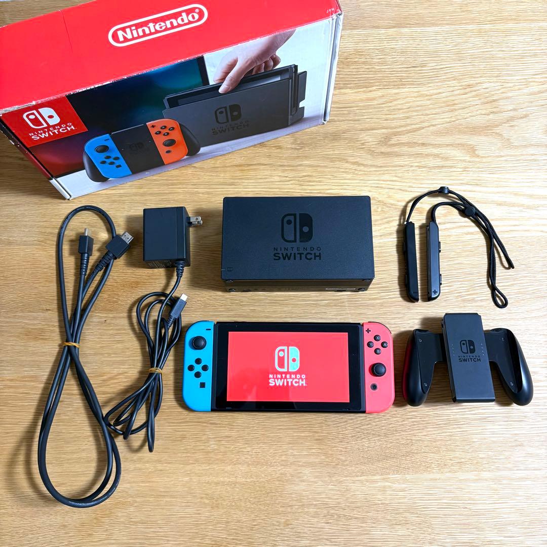 【動作確認済み】Nintendo Switch本体 ネオンレッドブルー+おまけ付