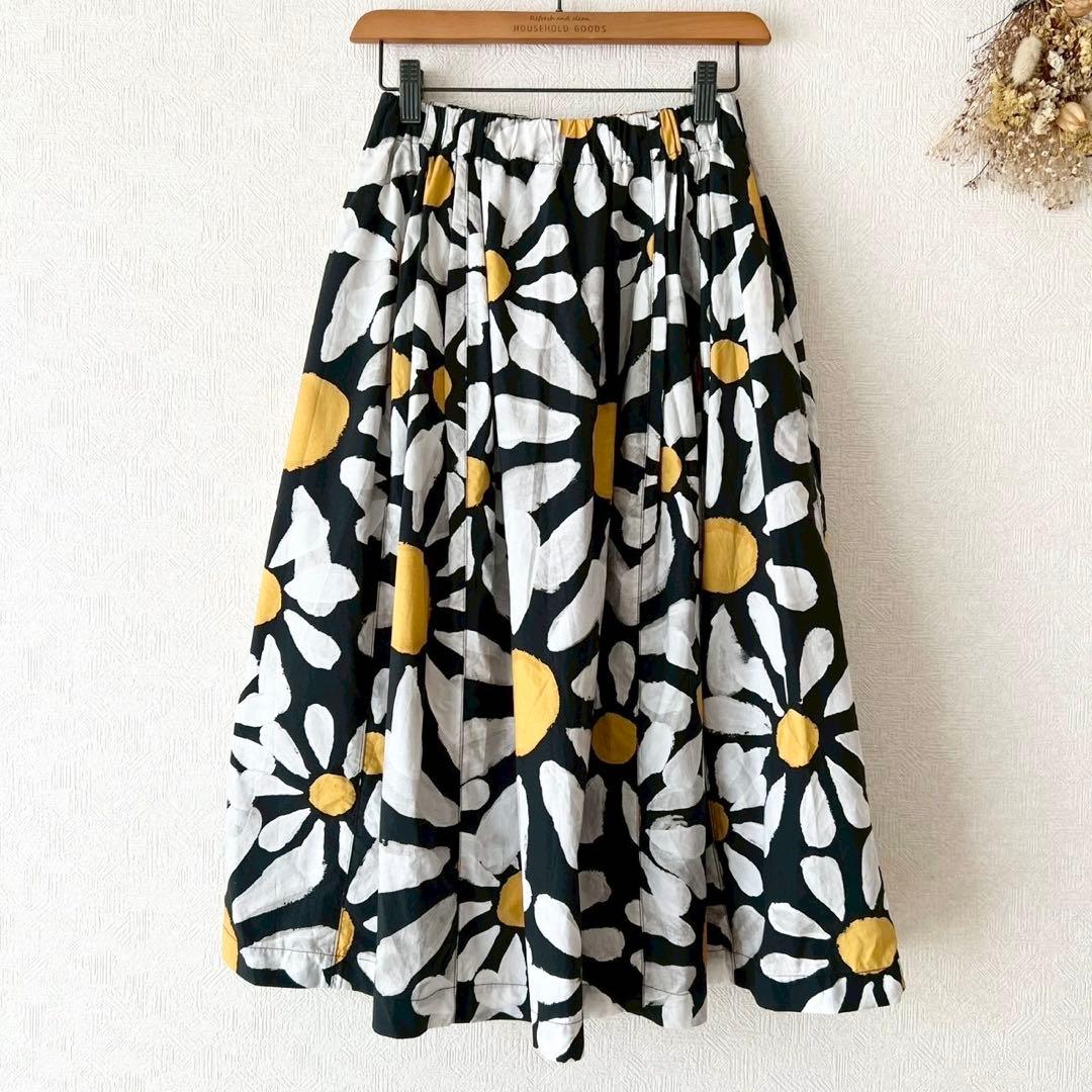 MARNI マルニ デイジーフラワー ギャザースカート コットン 36