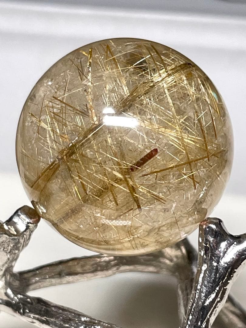 【ゴールドルチルクォーツ】丸玉●スフィア◆金運・仕事運◆天然石◆パワーストーン