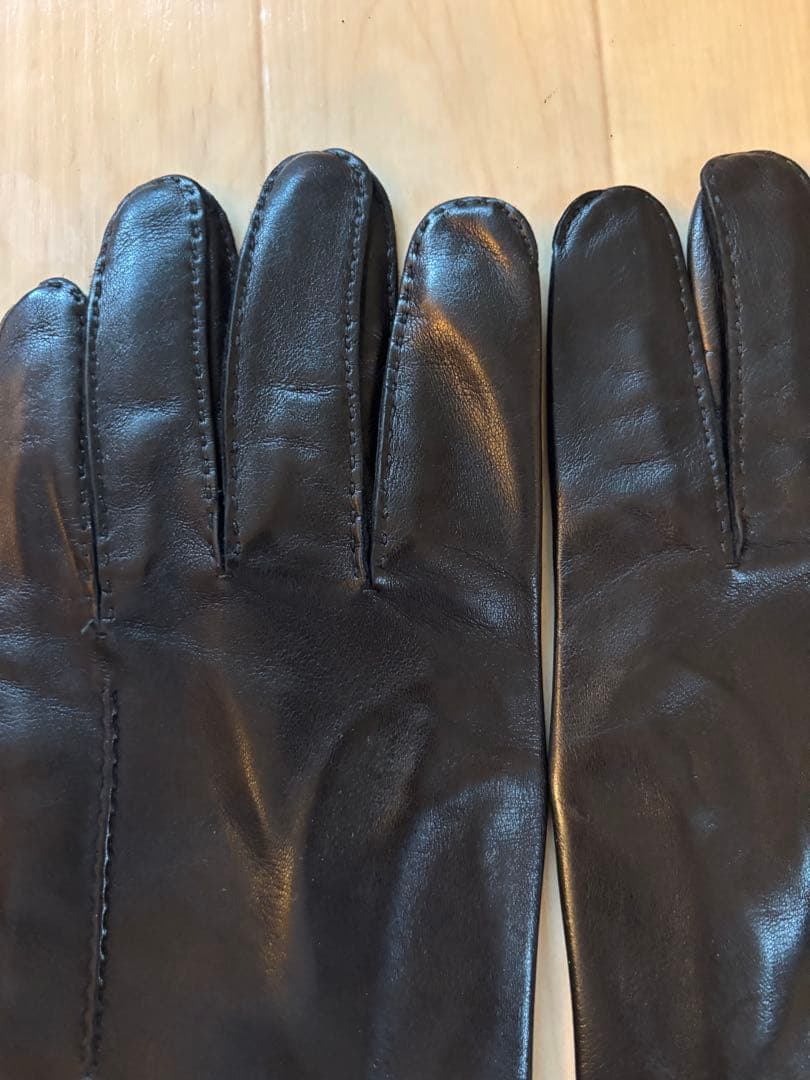 【美品】 Hermès エルメス ラムスキン レザーグローブ ブラックメンズ 8