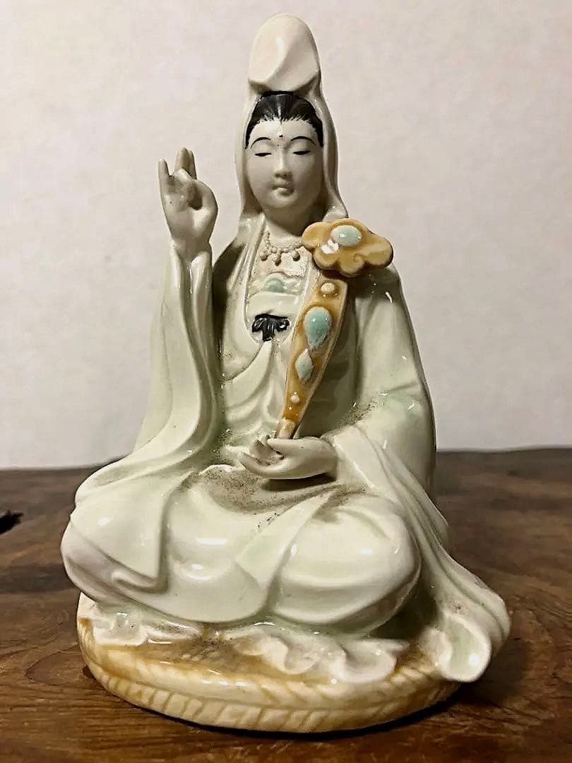 中国仏教美術 如意持ち菩薩 仏像 広州陶芸