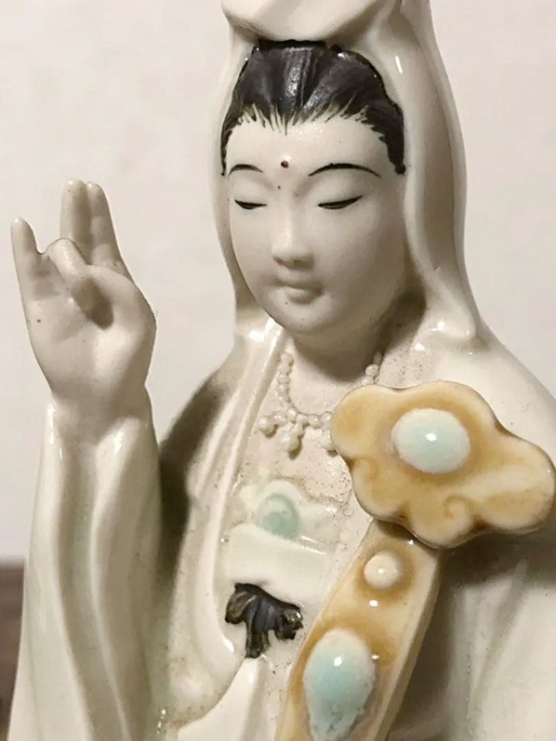 中国仏教美術 如意持ち菩薩 仏像 広州陶芸