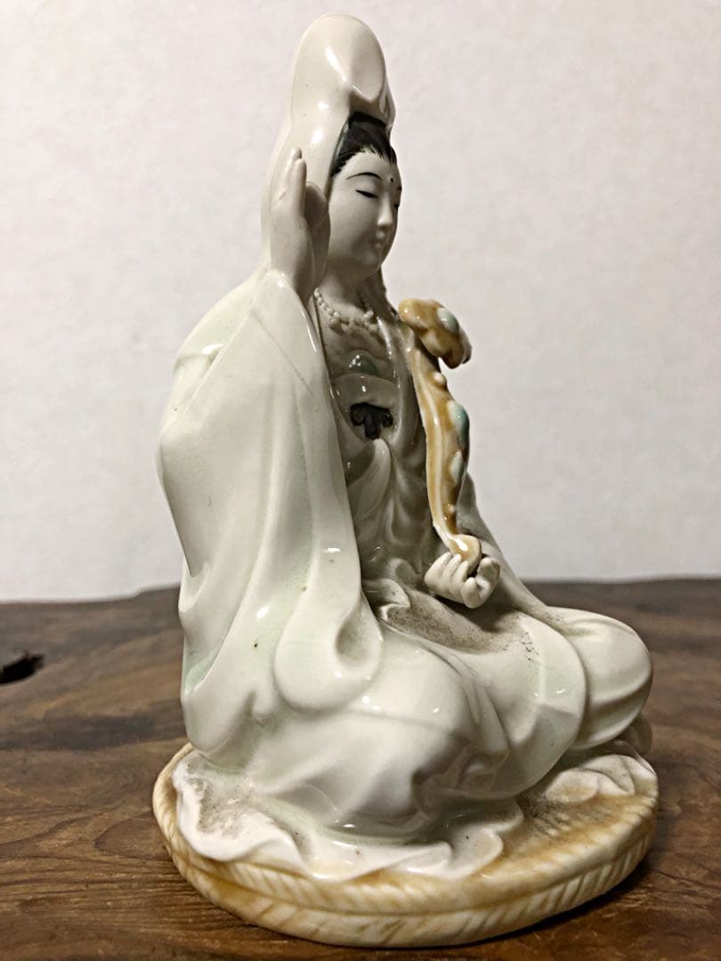 中国仏教美術 如意持ち菩薩 仏像 広州陶芸