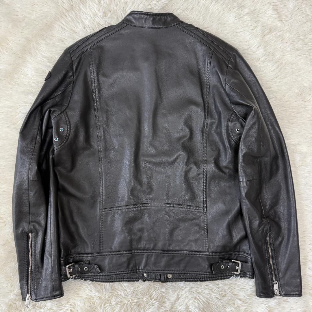希少XL【定価14万】DIESEL シングル ライダースジャケット 黒 青