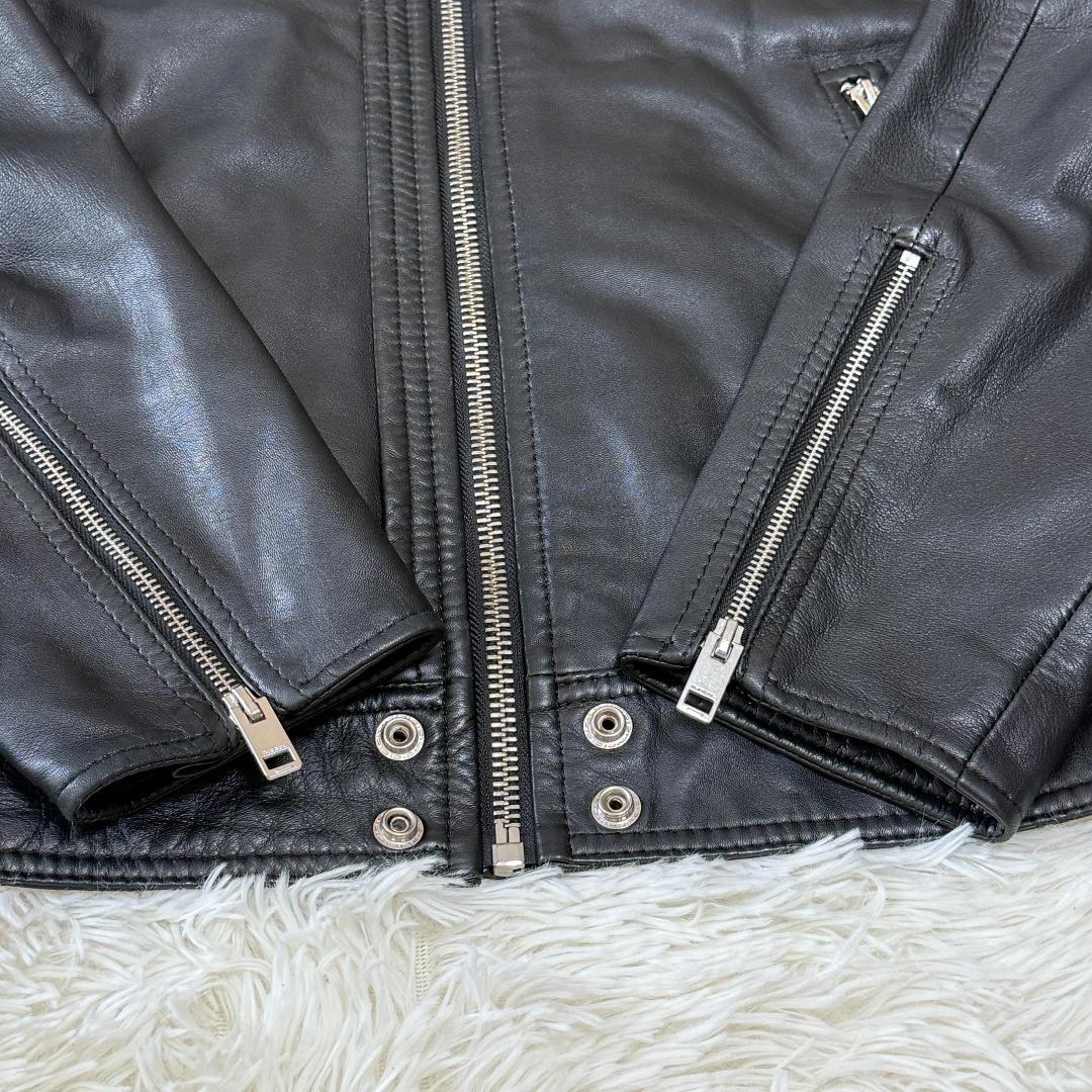 希少XL【定価14万】DIESEL シングル ライダースジャケット 黒 青