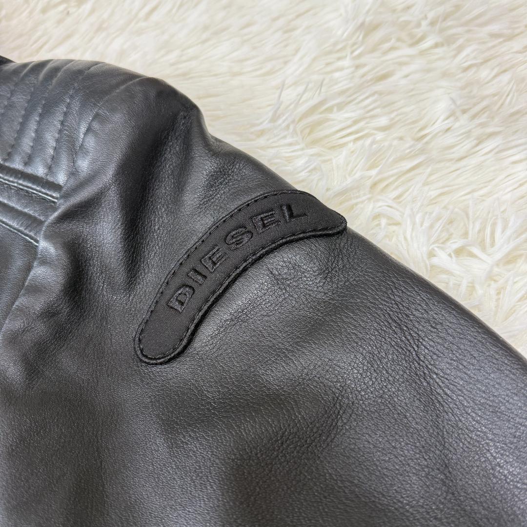 希少XL【定価14万】DIESEL シングル ライダースジャケット 黒 青